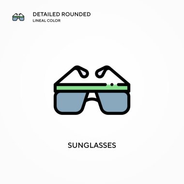 Güneş gözlüğü vektör simgesi. Modern vektör illüstrasyon kavramları. Düzenlemesi ve kişiselleştirmesi kolay.