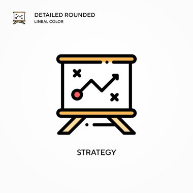 Strateji vektör simgesi. Modern vektör illüstrasyon kavramları. Düzenlemesi ve kişiselleştirmesi kolay.