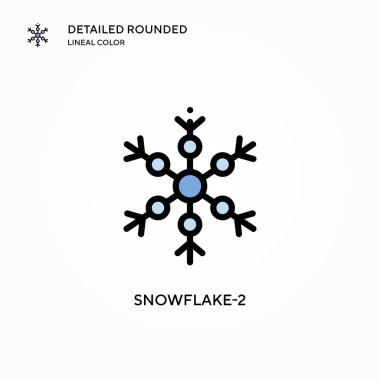 Snowflake-2 vektör simgesi. Modern vektör illüstrasyon kavramları. Düzenlemesi ve kişiselleştirmesi kolay.