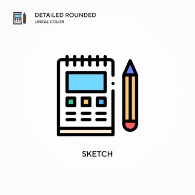 Taslak vektör simgesi. Modern vektör illüstrasyon kavramları. Düzenlemesi ve kişiselleştirmesi kolay.