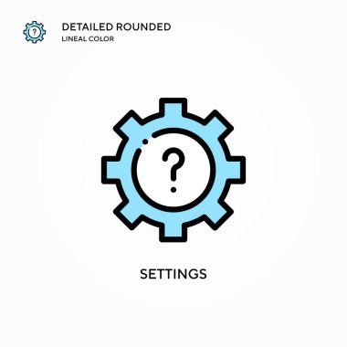 Ayarlar vektör simgesi. Modern vektör illüstrasyon kavramları. Düzenlemesi ve kişiselleştirmesi kolay.