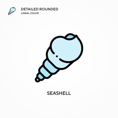 Deniz kabuğu vektör simgesi. Modern vektör illüstrasyon kavramları. Düzenlemesi ve kişiselleştirmesi kolay.