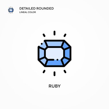 Yakut vektör simgesi. Modern vektör illüstrasyon kavramları. Düzenlemesi ve kişiselleştirmesi kolay.