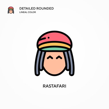 Rastafari vektör simgesi. Modern vektör illüstrasyon kavramları. Düzenlemesi ve kişiselleştirmesi kolay.