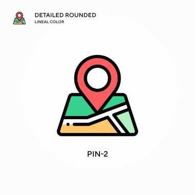 Pin-2 vektör simgesi. Modern vektör illüstrasyon kavramları. Düzenlemesi ve kişiselleştirmesi kolay.