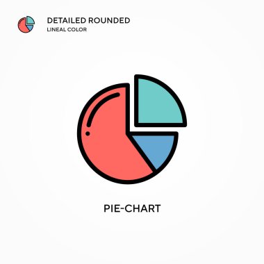 Pasta grafiği vektör simgesi. Modern vektör illüstrasyon kavramları. Düzenlemesi ve kişiselleştirmesi kolay.