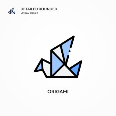 Origami vektör simgesi. Modern vektör illüstrasyon kavramları. Düzenlemesi ve kişiselleştirmesi kolay.