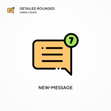Yeni mesaj vektör simgesi. Modern vektör illüstrasyon kavramları. Düzenlemesi ve kişiselleştirmesi kolay.