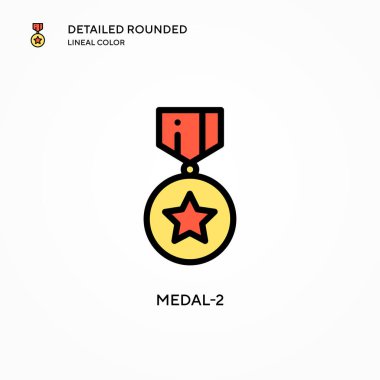 Madalya-2 vektör simgesi. Modern vektör illüstrasyon kavramları. Düzenlemesi ve kişiselleştirmesi kolay.