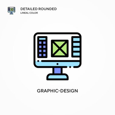 Grafik tasarım vektör simgesi. Modern vektör illüstrasyon kavramları. Düzenlemesi ve kişiselleştirmesi kolay.