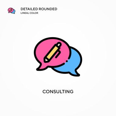 Danışman vektör simgesi. Modern vektör illüstrasyon kavramları. Düzenlemesi ve kişiselleştirmesi kolay.