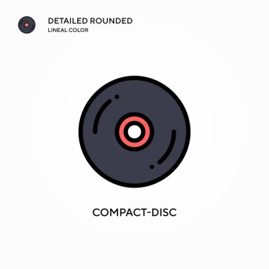 Compact-disk vektör simgesi. Modern vektör illüstrasyon kavramları. Düzenlemesi ve kişiselleştirmesi kolay.