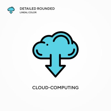 Bulut hesaplama vektör simgesi. Modern vektör illüstrasyon kavramları. Düzenlemesi ve kişiselleştirmesi kolay.