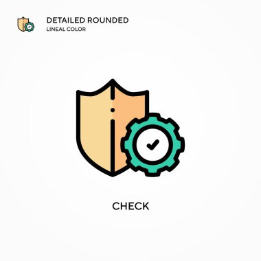 Vektör simgesini kontrol et. Modern vektör illüstrasyon kavramları. Düzenlemesi ve kişiselleştirmesi kolay.