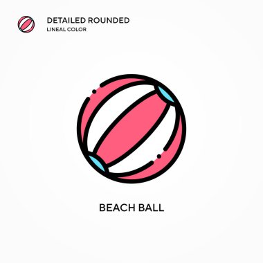 Plaj topu vektör simgesi. Modern vektör illüstrasyon kavramları. Düzenlemesi ve kişiselleştirmesi kolay.