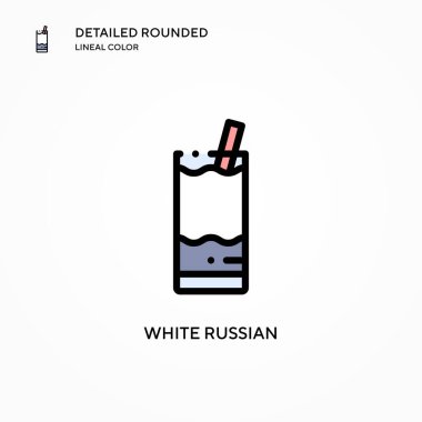 Beyaz Rus vektör ikonu. Modern vektör illüstrasyon kavramları. Düzenlemesi ve kişiselleştirmesi kolay.