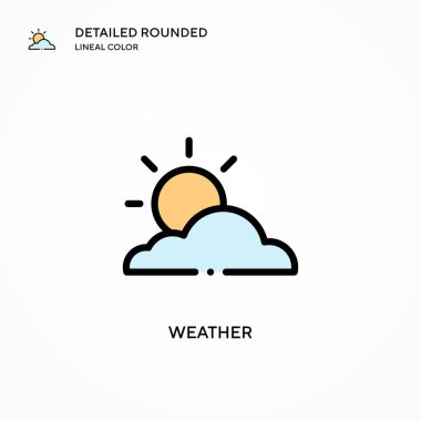 Hava durumu vektör simgesi. Modern vektör illüstrasyon kavramları. Düzenlemesi ve kişiselleştirmesi kolay.