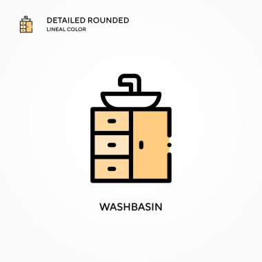Lavabo vektör simgesi. Modern vektör illüstrasyon kavramları. Düzenlemesi ve kişiselleştirmesi kolay.