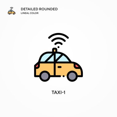 Taksi-1 vektör simgesi. Modern vektör illüstrasyon kavramları. Düzenlemesi ve kişiselleştirmesi kolay.