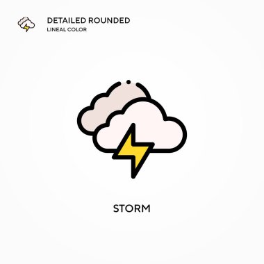 Fırtına vektör simgesi. Modern vektör illüstrasyon kavramları. Düzenlemesi ve kişiselleştirmesi kolay.