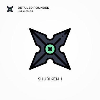 Shuriken-1 vektör simgesi. Modern vektör illüstrasyon kavramları. Düzenlemesi ve kişiselleştirmesi kolay.