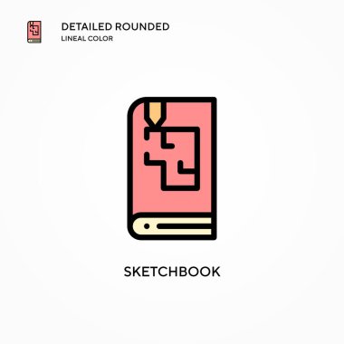 Çizim kitabı vektör simgesi. Modern vektör illüstrasyon kavramları. Düzenlemesi ve kişiselleştirmesi kolay.