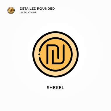 Şekel vektör simgesi. Modern vektör illüstrasyon kavramları. Düzenlemesi ve kişiselleştirmesi kolay.