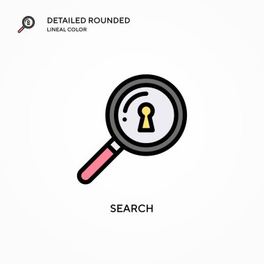 Arama vektör simgesi. Modern vektör illüstrasyon kavramları. Düzenlemesi ve kişiselleştirmesi kolay.