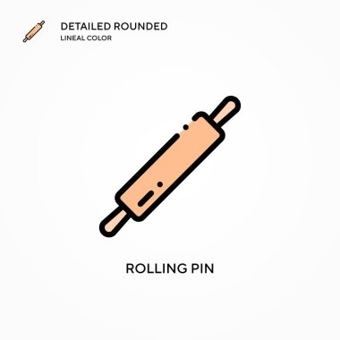 Rolling pin vektör simgesi. Modern vektör illüstrasyon kavramları. Düzenlemesi ve kişiselleştirmesi kolay.