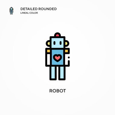 Robot vektör simgesi. Modern vektör illüstrasyon kavramları. Düzenlemesi ve kişiselleştirmesi kolay.