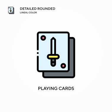 Kart vektör simgesi oynanıyor. Modern vektör illüstrasyon kavramları. Düzenlemesi ve kişiselleştirmesi kolay.