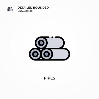 Boru vektör simgesi. Modern vektör illüstrasyon kavramları. Düzenlemesi ve kişiselleştirmesi kolay.