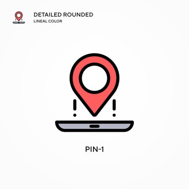 Pin-1 vektör simgesi. Modern vektör illüstrasyon kavramları. Düzenlemesi ve kişiselleştirmesi kolay.