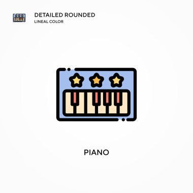 Piyano vektör ikonu. Modern vektör illüstrasyon kavramları. Düzenlemesi ve kişiselleştirmesi kolay.