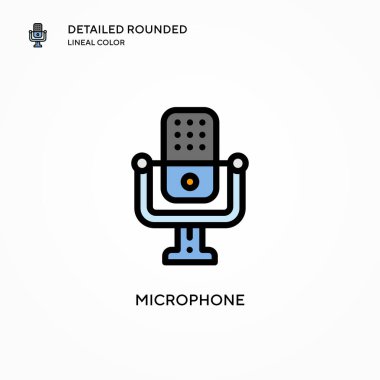 Mikrofon vektör simgesi. Modern vektör illüstrasyon kavramları. Düzenlemesi ve kişiselleştirmesi kolay.