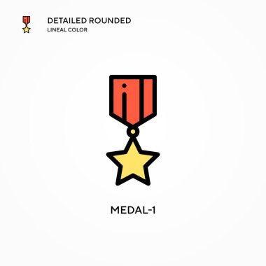 Madalya-1 vektör simgesi. Modern vektör illüstrasyon kavramları. Düzenlemesi ve kişiselleştirmesi kolay.