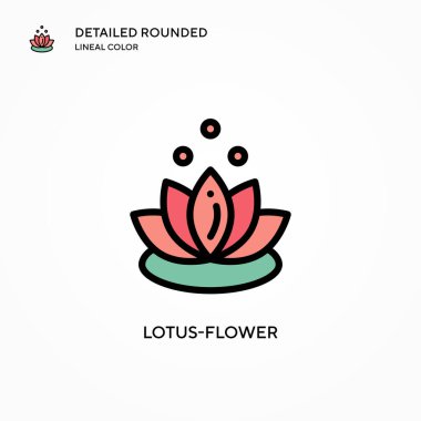 Lotus çiçeği vektör simgesi. Modern vektör illüstrasyon kavramları. Düzenlemesi ve kişiselleştirmesi kolay.