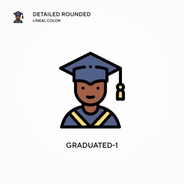 Mezun olmuş vektör simgesi. Modern vektör illüstrasyon kavramları. Düzenlemesi ve kişiselleştirmesi kolay.