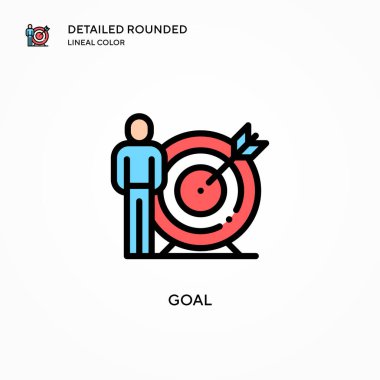 Hedef vektör simgesi. Modern vektör illüstrasyon kavramları. Düzenlemesi ve kişiselleştirmesi kolay.