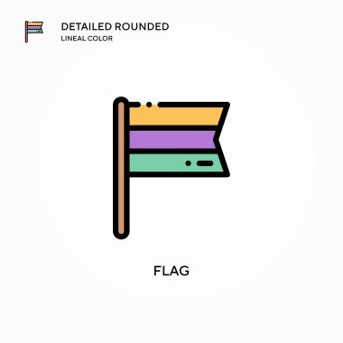 Bayrak vektör simgesi. Modern vektör illüstrasyon kavramları. Düzenlemesi ve kişiselleştirmesi kolay.