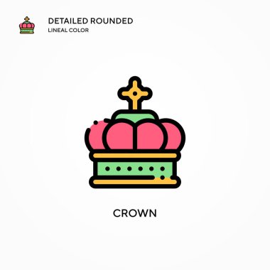 Crown vektör simgesi. Modern vektör illüstrasyon kavramları. Düzenlemesi ve kişiselleştirmesi kolay.