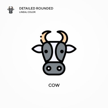 İnek vektör simgesi. Modern vektör illüstrasyon kavramları. Düzenlemesi ve kişiselleştirmesi kolay.