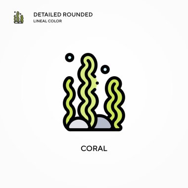 Mercan vektör simgesi. Modern vektör illüstrasyon kavramları. Düzenlemesi ve kişiselleştirmesi kolay.