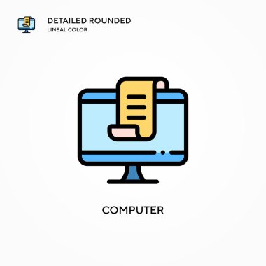 Bilgisayar vektör simgesi. Modern vektör illüstrasyon kavramları. Düzenlemesi ve kişiselleştirmesi kolay.