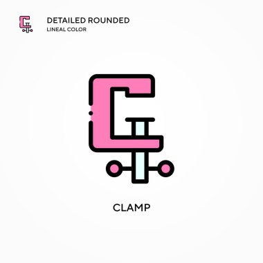Klemp vektör simgesi. Modern vektör illüstrasyon kavramları. Düzenlemesi ve kişiselleştirmesi kolay.