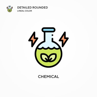 Kimyasal vektör simgesi. Modern vektör illüstrasyon kavramları. Düzenlemesi ve kişiselleştirmesi kolay.