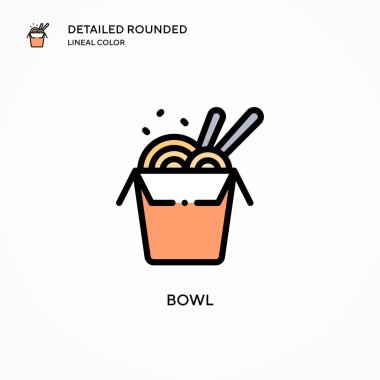 Bowl vektör simgesi. Modern vektör illüstrasyon kavramları. Düzenlemesi ve kişiselleştirmesi kolay.