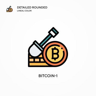 Bitcoin-1 vektör simgesi. Modern vektör illüstrasyon kavramları. Düzenlemesi ve kişiselleştirmesi kolay.