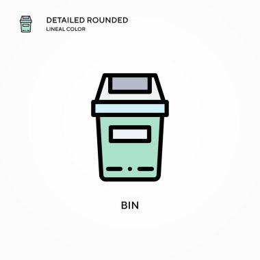 Çöp kutusu vektör simgesi. Modern vektör illüstrasyon kavramları. Düzenlemesi ve kişiselleştirmesi kolay.