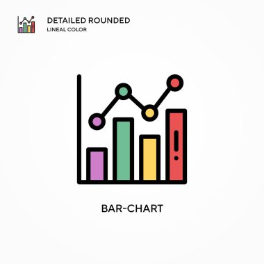 Çizelge vektör simgesi. Modern vektör illüstrasyon kavramları. Düzenlemesi ve kişiselleştirmesi kolay.